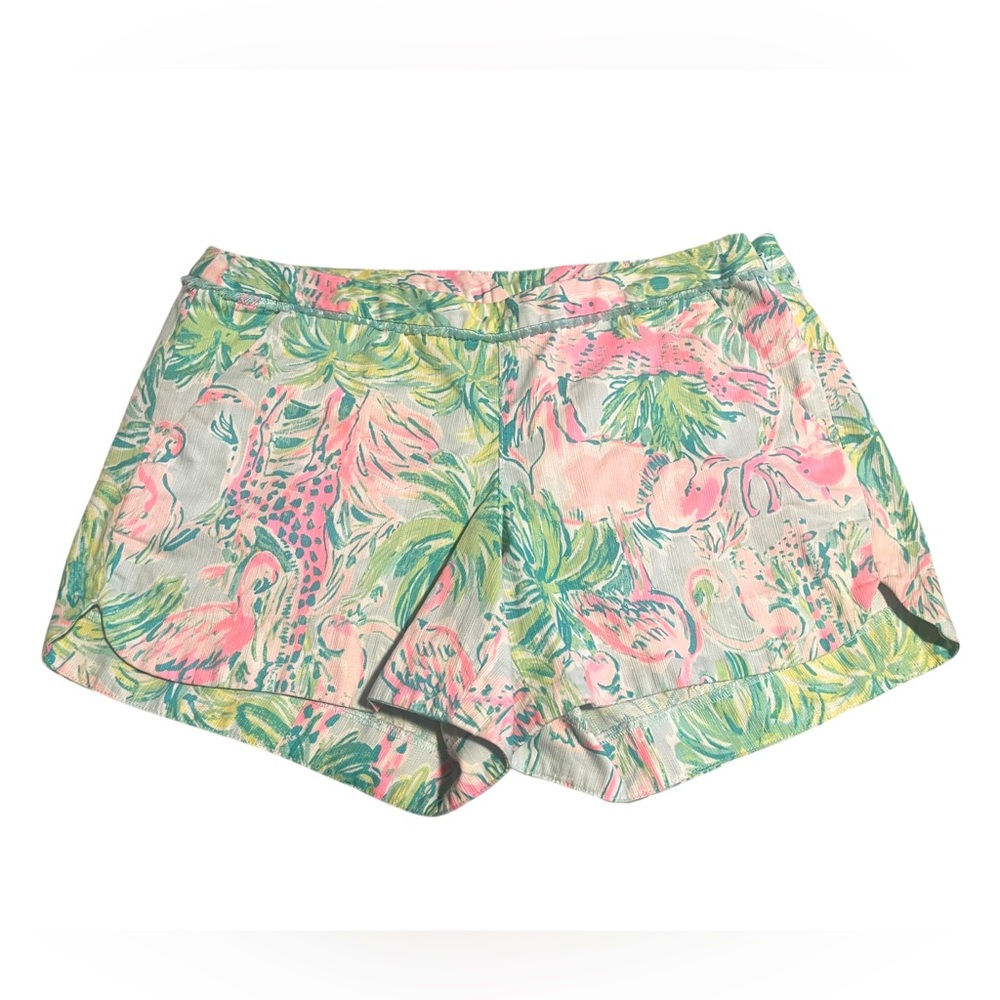 Lilly Pulitzer Adie Shorts Seasalt Blue on Parade Size 0 Tropical Resortwear